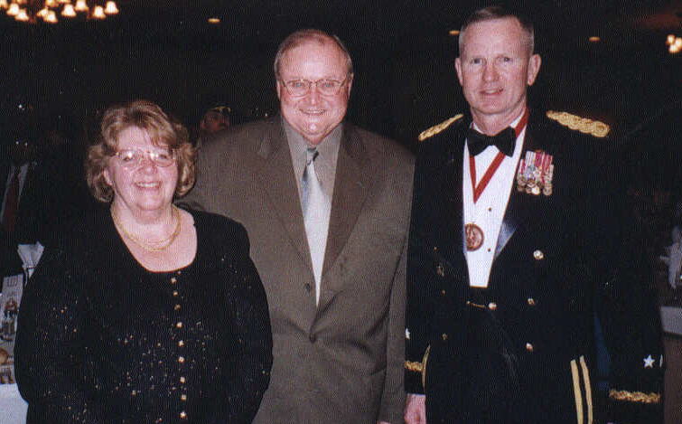 Lloyd and Martha Brooks with Major General B.B.Bell